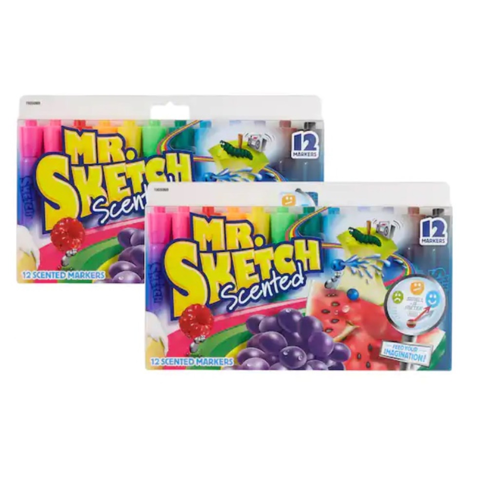 NEW Mr. Sketch Assorted Colors Chisel Tip Scented Markers, 2 Packs of 12